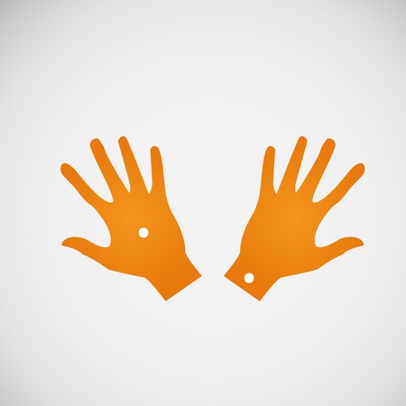 Vector flat icon hands. color abstraction のイラスト素材