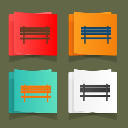Set of vintage benches for parks and streetsのイラスト素材