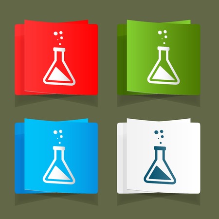 Set icons chemical experiments blue background epsのイラスト素材