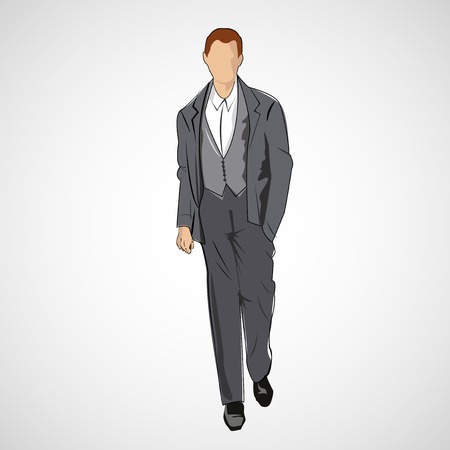 sketch of man in fashion clothesのイラスト素材