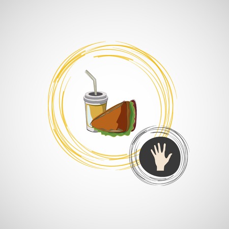 Vector icon of fast food sandwich and a drinkのイラスト素材
