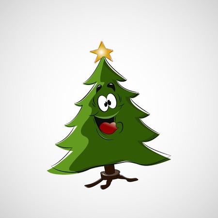 Beautiful Christmas tree on a light backgroundのイラスト素材
