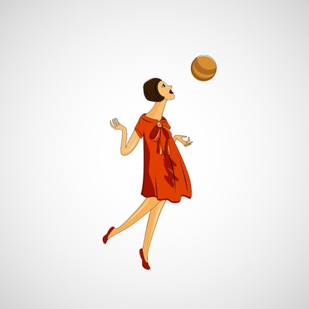 Vector sketch girls in fashion clothes epsのイラスト素材