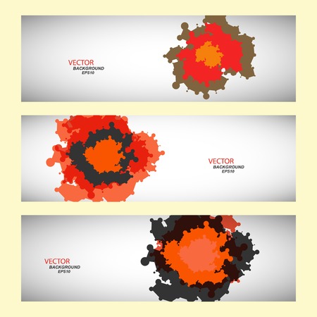 Vector set of three colored abstract spots.のイラスト素材