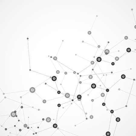 Vector color network connection and DNA atomのイラスト素材