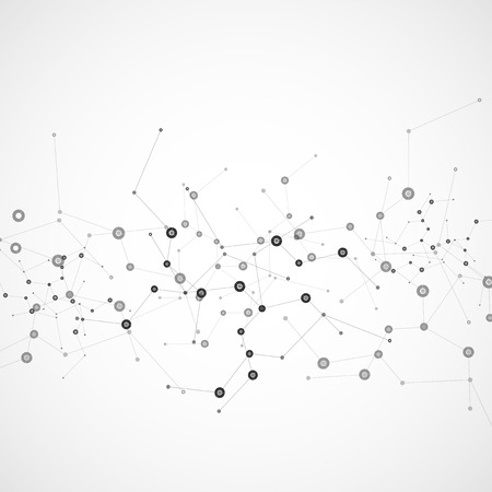 Vector color network connection and DNA atomのイラスト素材