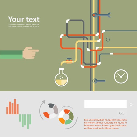 Set of flat design icon for experiment.のイラスト素材