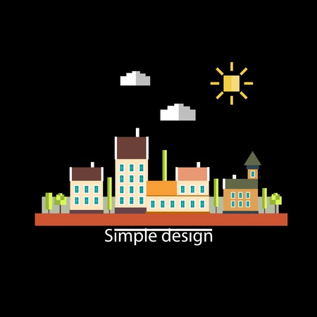 Color flat contours of the urban landscape.のイラスト素材