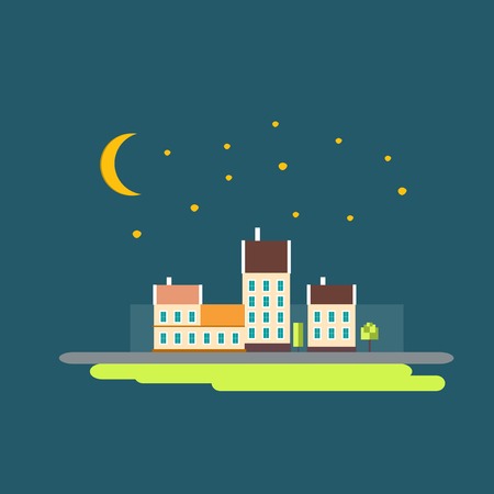 Color flat contours of the urban landscape.のイラスト素材