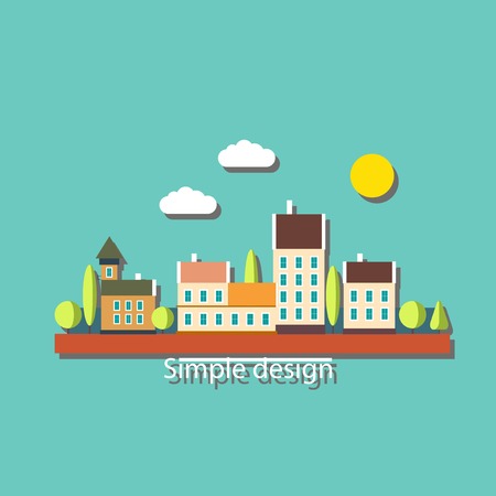 Color flat contours of the urban landscape.のイラスト素材