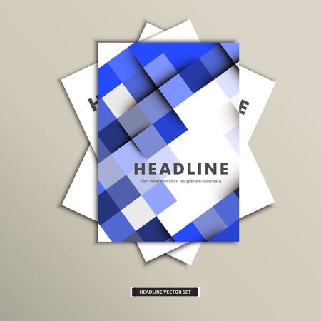 Set brochures with background of squares eps.のイラスト素材