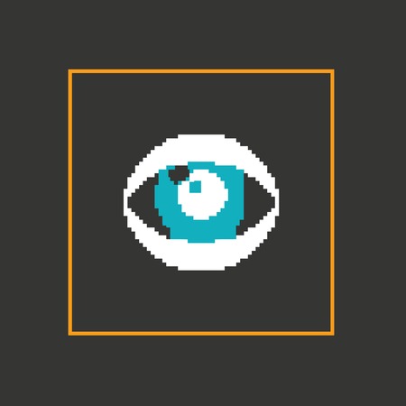 Simple stylish pixel eye icon. Vector design.のイラスト素材