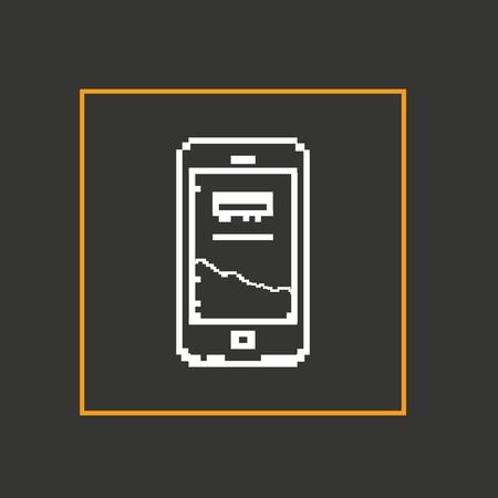Simple stylish pixel icon phone. Vector design.のイラスト素材