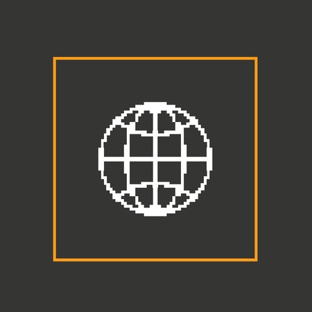 Simple dark pixel icon planet. Vector design.のイラスト素材