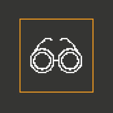 Simple stylish glasses pixel icon. Vector design.
