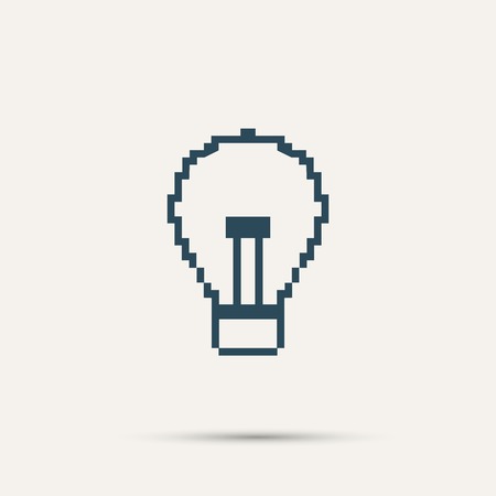 Simple stylish pixel icon bulb. Vector design.のイラスト素材