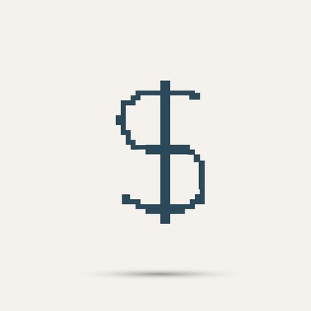 Simple style pixel icon dollar sign. Vector design.のイラスト素材