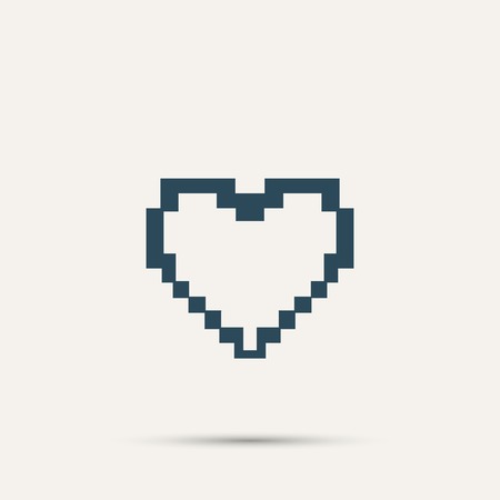 Simple stylish pixel icon heart. Vector design.のイラスト素材