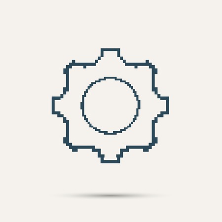 Simple stylish pixel icon gear. Vector design.のイラスト素材