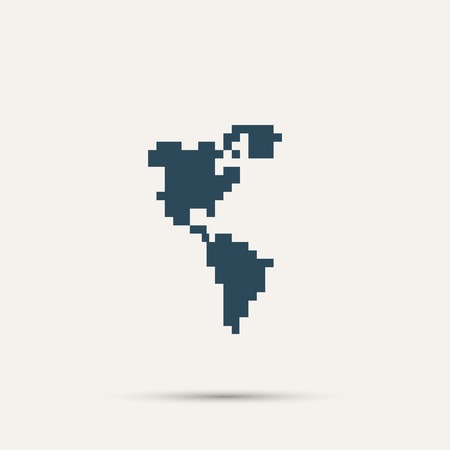 Pixel icon North and South America. Vector design.のイラスト素材