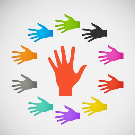 Vector flat icon hands. color abstraction epsのイラスト素材