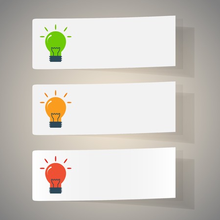 Set of simple icons flat color light bulbsのイラスト素材