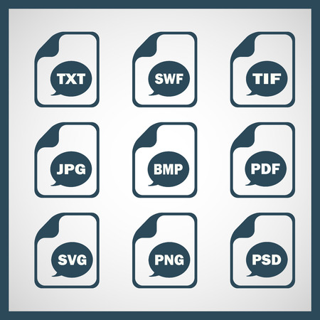 Set of icons indicating the digital formatsのイラスト素材