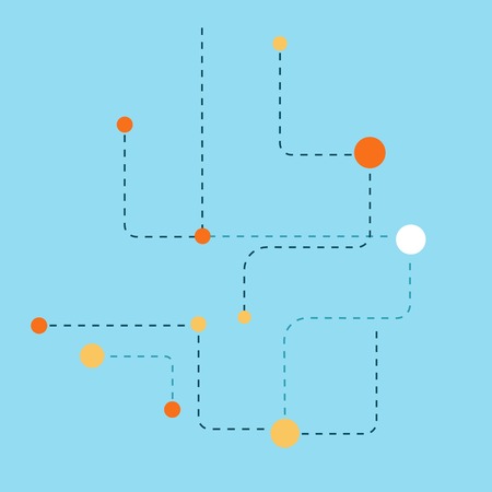 Abstract background of dotted lines and ballsのイラスト素材