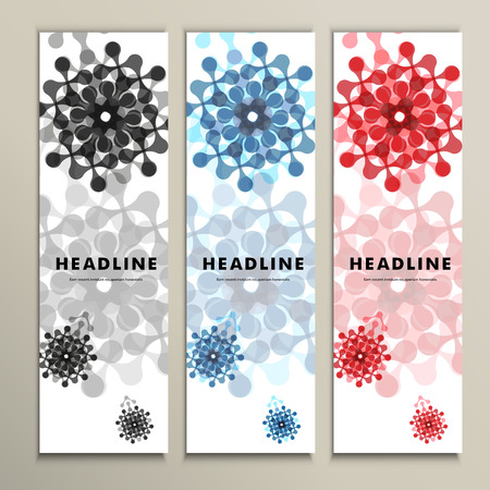 Set for design in molecules abstract styleのイラスト素材