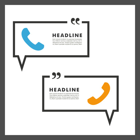 Vector background of handsets and speech bubbles.のイラスト素材