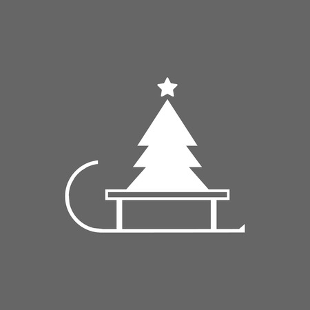 Vector christmas tree on a sled.のイラスト素材