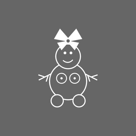 Icon Christmas snow woman for holiday season.のイラスト素材