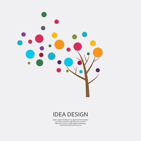 Vector tree with colored circles.のイラスト素材
