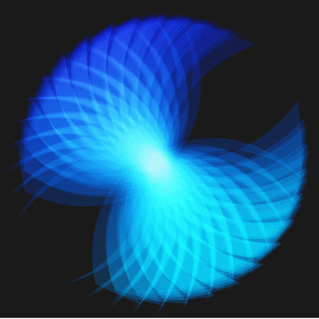 Abstract blue figure on a dark background.のイラスト素材