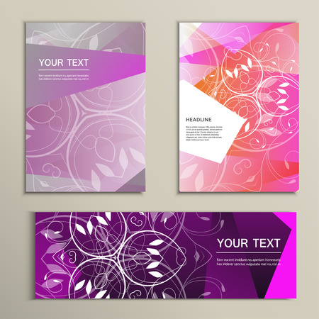 Vector template brochure and banner with abstract triangles.のイラスト素材