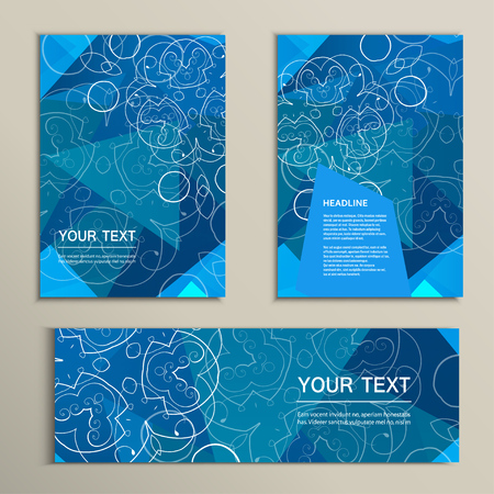 Vector template brochure and banner with abstract triangles.のイラスト素材