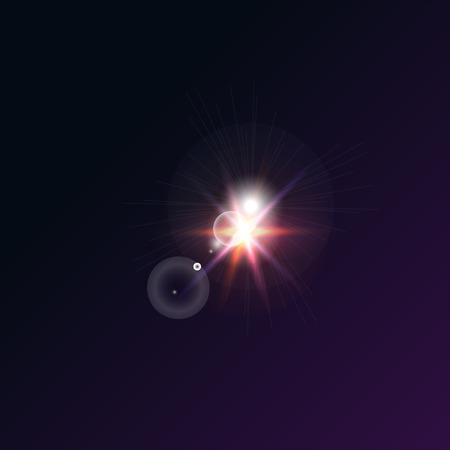 Vector bright star on a dark background.のイラスト素材