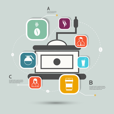 Vector coffee infographics icon design.のイラスト素材