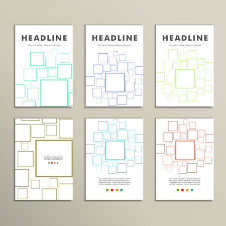 Vector cover set banner square background. Modern design.のイラスト素材