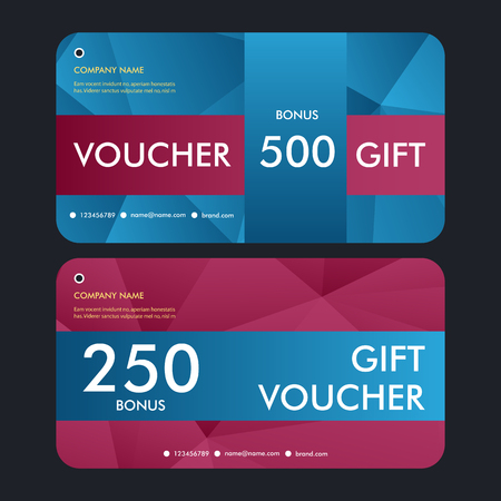 Gift voucher template with modern pattern. Vector design.のイラスト素材
