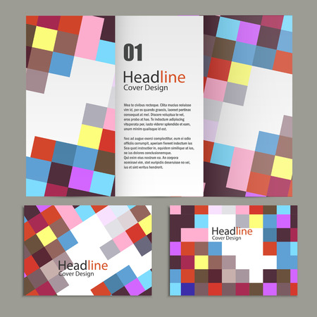 Brochure template design with squares and rectangles.のイラスト素材