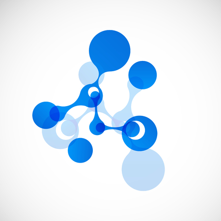 Vector biotechnology illustration. Science sesign molecule, formula, DNA.のイラスト素材
