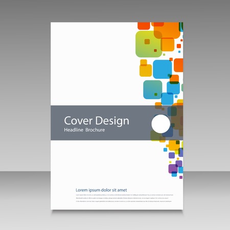 Abstract brochure template design with squares.のイラスト素材