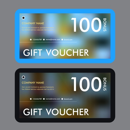 Gift voucher certificate coupon template. Vector cover design.のイラスト素材