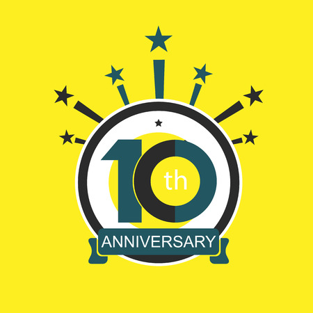 Ten symbol, years, anniversary logo, discount.のイラスト素材