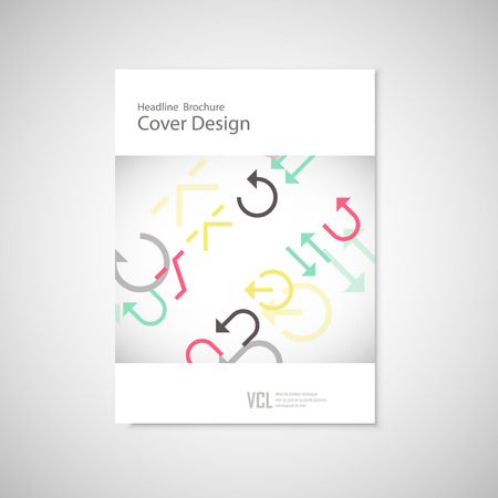 Vector arrows set on a white brochure.のイラスト素材