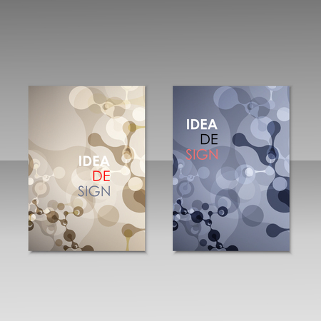 Geometric abstract modern colorful brochure templates, design elements, molecule backgroundのイラスト素材