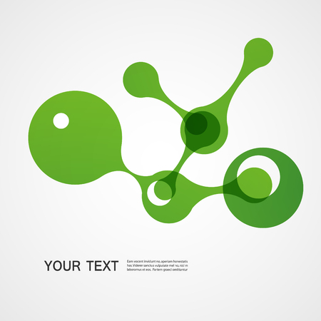 vector green molecule on a white backgroundのイラスト素材