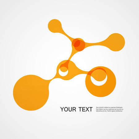 vector yellow molecule on a white backgroundのイラスト素材