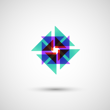abstract colored triangles on a white backgroundのイラスト素材